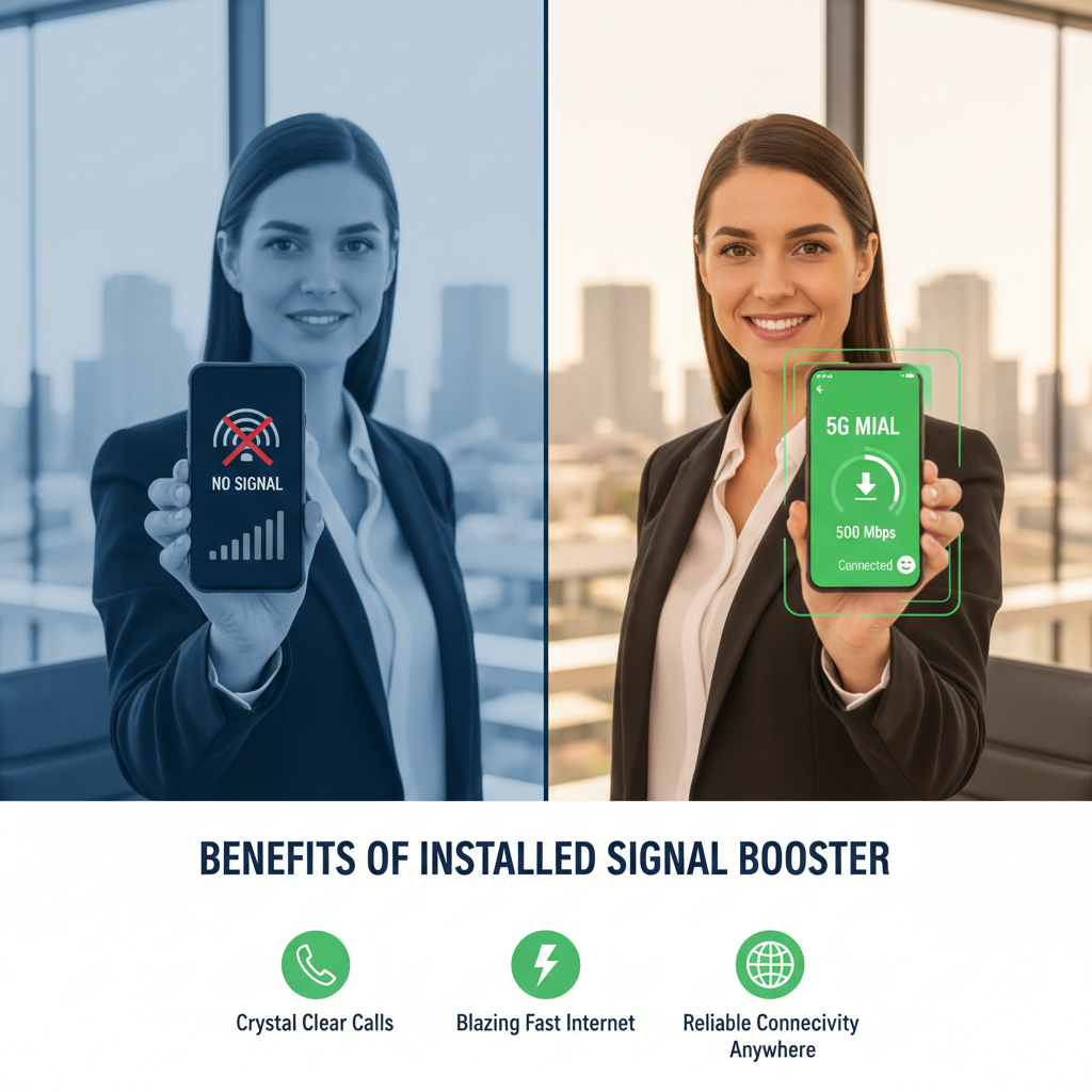 Visual showing benefits of improved indoor mobile signal coverage